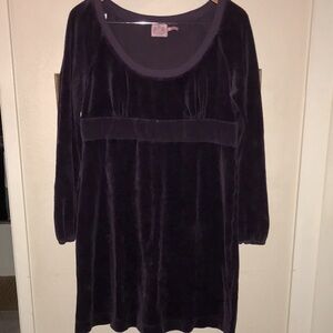 Y2K Juicy Dark Purple Velvet Dress